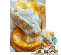 1000 Piece Jigsaw Puzzle for Adults Albino Python Jigsaw Puzzle Hands-on Game Pattern Assembly Parent-child Interaction (Size 38x26cm)