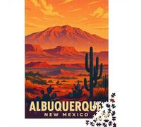 1000 Piece Jigsaw Puzzle for Adults, Albuquerque New Mexico Travel Poster