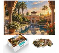 1000 Piece Jigsaw Puzzle for Adults, Alhambra Palace Courtyard Sunset | For a thoughtful indoor hobby, this adult jigsaw puzzle with 1000 pieces offers a calm pastime at home.