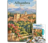 1000 Piece Jigsaw Puzzle for Adults, Alhambra Palace, Spain | For puzzle time at home: Adult jigsaw puzzle with 1000 pieces offers a break from digital entertainment.