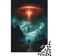 1000 Piece Jigsaw Puzzle for Adults Alien Encounter UFO Over Forest Jigsaw for Adults Hands-on Game Improve Memory Birthday And Unique Gifts 70x50cm/1000pcs