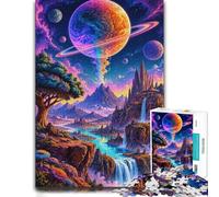 1000 Piece Jigsaw Puzzle for Adults, Alien Planet Waterfall Castle | For puzzle time at home: Adult jigsaw puzzle with 1000 pieces; with the complete challenge to keep the challenge engaging.