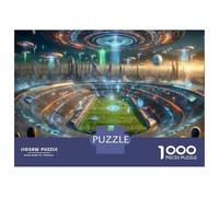 1000 Piece Jigsaw Puzzle for Adults Alien Stadium Football Field with Aliens Adult Jigsaw Relaxing Games Perfect Decoration Unique Gifts for Birthday And Christmas 52x38cm/1000pcs