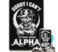 1000 Piece Jigsaw Puzzle for Adults, Alpha Wolf Graphic Design | Choose a gift idea for puzzle lovers for festive downtime for puzzle fans.