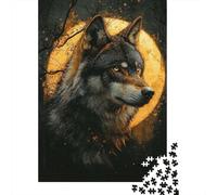 1000 Piece Jigsaw Puzzle for Adults, Alpha Wolf Under Full Moon, 52x38cm/1000pcs, Shared Puzzle Activity, Weekend Leisure And Friends And Family