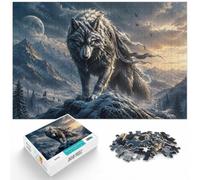 1000 Piece Jigsaw Puzzle for Adults, Alpha Wolf with Glowing Eyes | For screen-free leisure: Adult jigsaw puzzle with 1000 pieces offers a classic activity for adults.