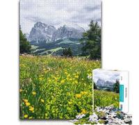 1000 Piece Jigsaw Puzzle for Adults Alpine Meadow with Mountain Backdrop Home Art Decor Hands-on Game Suitable for Ages 14 And Up 50x75cm