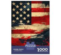 1000 Piece Jigsaw Puzzle for Adults, American Flag Abstract Art Artwork, Creative Leisure Activity, Festive Season Fun, Precision Cut Pieces, 52x38cm/1000pcs