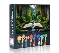 1000 Piece Jigsaw Puzzle for Adults - An Open Book from A Waterfall Flows into a River, 50x70 cm Challenging Puzzle, Family Game Night Activity, Home Decor Art,for Puzzle Lovers