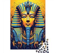 1000 Piece Jigsaw Puzzle for Adults, Ancient Egyptian Pharaoh Gold Blue | For a thoughtful indoor hobby: Adult jigsaw puzzle with 1000 pieces suits calm, screen-free leisure.