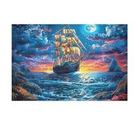 1000 Piece Jigsaw Puzzle for Adults Ancient Sailing Ship Sea View 1000 PCS 75x50cm Winter Holiday Indoor Activity Perfect for Cold Days Family Time Together Fun Hobby Gift