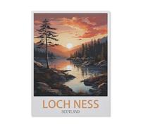 1000 Piece Jigsaw Puzzle for Adults and Children, Loch Ness, Scotland, Sunset, Stress Relief Challenge Floor Puzzle DIY Home Wall Decoration-DU38x52cmJ331