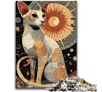 1000 Piece Jigsaw Puzzle for Adults And Teenagers Abstract Art Cat Teenager Jigsaw,Stress Reliever Staycation Kill Time Parent-child Interaction (50x75cm)