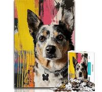1000 Piece Jigsaw Puzzle for Adults And Teenagers Abstract Australian Pinscher,Help The Brain Exercise Addictive Toys to Cultivate Patience Perfect Decoration 38x26cm