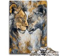 1000 Piece Jigsaw Puzzle for Adults And Teenagers Abstract Lion Painting Charcoal Art Staycation Kill Time for Home Decoration 50x75cm