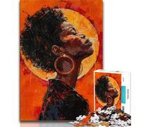 1000 Piece Jigsaw Puzzle for Adults And Teenagers African Woman Oil Painting Teenager Jigsaw,Decompressing Intellectual Educational Toy Birthday Gift 26x38cm