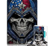 1000 Piece Jigsaw Puzzle for Adults And Teenagers American Flag Skull,Educational Family Game Wall Decoration Unique Birthday And Xmas Gifts 38x26cm