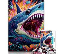 1000 Piece Jigsaw Puzzle for Adults And Teenagers Animal Art Shark 1000 Pieces for Adults,learning Educational for Is Ideal As A Gift for The Whole Family (size 38x26cm)