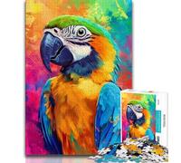 1000 Piece Jigsaw Puzzle for Adults And Teenagers Animal Parrot 1000 Pieces for Adults,Staycation Kill Time with Fully Interlocking Randomly Shaped Pieces 38x26cm