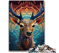 1000 Piece Jigsaw Puzzle for Adults And Teenagers Animal Reindeer Puzzles for Teenagers,with Matching Poster And Trivia Sheet for Ages 14+ (26x38cm)