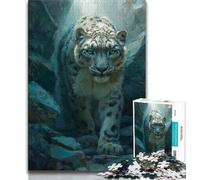 1000 Piece Jigsaw Puzzle for Adults And Teenagers Animal Snow Leopard Adult Puzzles,Fun Games Wall Decoration Unique Birthday And Xmas Gifts (size 75x50cm)