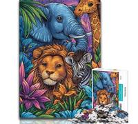 1000 Piece Jigsaw Puzzle for Adults And Teenagers Animal World,Educational Family Game Wall Decoration Unique Birthday And Xmas Gifts 38x26cm