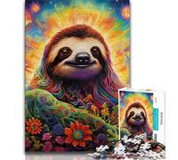 1000 Piece Jigsaw Puzzle for Adults And Teenagers Art Animal Sloth 1000 Pieces for Adults,learning Educational for Is Ideal As A Gift for The Whole Family (size 75x50cm)