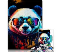 1000 Piece Jigsaw Puzzle for Adults And Teenagers Art Neon Panda Teenager Jigsaw,Decompressing Intellectual Educational Toy Birthday Gift 26x38cm