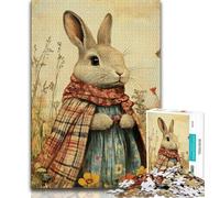 1000 Piece Jigsaw Puzzle for Adults And Teenagers Artistic Bunny,Challenging Game And Family Play with Matching Poster And Trivia Sheet (75x50cm)