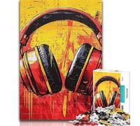 1000 Piece Jigsaw Puzzle for Adults And Teenagers Artistic Headphones,Fun Games Wall Decoration Unique Birthday And Xmas Gifts 38x26cm