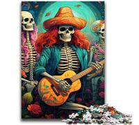 1000 Piece Jigsaw Puzzle for Adults And Teenagers Artistic Skeleton Playing Guitar Puzzles,Family Educational Games Home Decoration Gift (50x75cm)