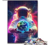 1000 Piece Jigsaw Puzzle for Adults And Teenagers Astronaut Holding The Earth, Stress Relief with Fully Interlocking Randomly Shaped Pieces for And 14 Years Old (Size 50x75cm)