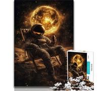 1000 Piece Jigsaw Puzzle for Adults And Teenagers Astronaut Sitting on The Moon 1000 Pieces for Teenagers,Educational Games Home Decoration Suitable for Desktop Decoration (size 38x26cm)