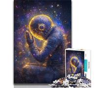 1000 Piece Jigsaw Puzzle for Adults And Teenagers Astronaut Sitting on The Moon Puzzles for Teenagers,for Educational Game Challenge Toy Birthday Present, Gifts, Wall Art (size 38x26cm)