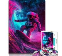 1000 Piece Jigsaw Puzzle for Adults And Teenagers Astronaut Space Surfing,Learning Educational Toys Family Games Enhance Love between Couples (75x50cm)