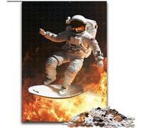 1000 Piece Jigsaw Puzzle for Adults And Teenagers Astronaut Surfing, Brain Teaser For Wall Decoration Unique Birthday And Xmas Gifts for for Age 14 (Size 50x75cm)