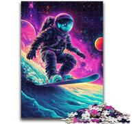 1000 Piece Jigsaw Puzzle for Adults And Teenagers Astronaut Surfing Help The Brain Exercise Addictive Toys to Cultivate Patience Suitable for Couples 26x38cm