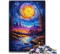 1000 Piece Jigsaw Puzzle for Adults And Teenagers Autumn Oil Painting Charcoal Art Staycation Kill Time for Home Decoration 50x75cm