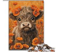 1000 Piece Jigsaw Puzzle for Adults And Teenagers Baby Highland Cow, Fun Activity for Home, Rainy Days Toys, Birthday Gifts 50x75cm