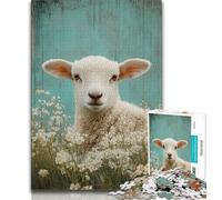 1000 Piece Jigsaw Puzzle for Adults And Teenagers Baby Sheep,Staycation Kill Time with Matching Poster And Trivia Sheet 75x50cm