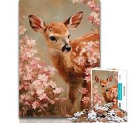 1000 Piece Jigsaw Puzzle for Adults And Teenagers Baby Sika Deer Oil Painting Puzzles,Challenging Game Gifts for Is Ideal As A Gift for The Whole Family 26x38cm