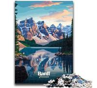 1000 Piece Jigsaw Puzzle for Adults And Teenagers Banff National Park Landscape Puzzles for Teenagers,with Matching Poster And Trivia Sheet for Ages 14+ (26x38cm)