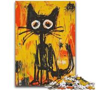 1000 Piece Jigsaw Puzzle for Adults And Teenagers Basquiat Black Cat Teenager Jigsaw,Birthday Gift Idea for Adults, Family Game And Hobby (50x75cm)