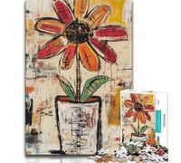 1000 Piece Jigsaw Puzzle for Adults And Teenagers Basquiat Flowers,Family Game Stress Reliever Difficult Challenge Suitable for Couples (38x26cm)