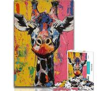 1000 Piece Jigsaw Puzzle for Adults And Teenagers Basquiat Giraffe 1000 Pieces for Teenagers,Educational Games Home Decoration Suitable for Desktop Decoration (size 75x50cm)