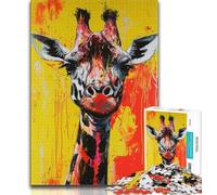 1000 Piece Jigsaw Puzzle for Adults And Teenagers Basquiat Giraffe,Family Game Stress Reliever Difficult Challenge Suitable for Couples (38x26cm)