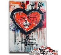 1000 Piece Jigsaw Puzzle for Adults And Teenagers Basquiat-style Heart Educational Stress Relief Toy Gifts for Friends And Family 50x75cm