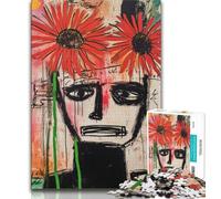 1000 Piece Jigsaw Puzzle for Adults And Teenagers Basquiat-style Poppy Skull Puzzles for Teenagers,Suitable for Desktop Decoration for And Age 14 (size 75x50cm)