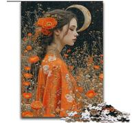 1000 Piece Jigsaw Puzzle for Adults And Teenagers Beautiful Girl with Flowers, Suitable for People Aged 14 And Above Educational Games Secret Santa Gifts (Size 26x38cm)