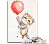 1000 Piece Jigsaw Puzzle for Adults And Teenagers Beautiful Watercolor Cat 1000 Pieces for Teenagers,Quiz Game for Is Ideal As A Gift for The Whole Family (38x26cm)